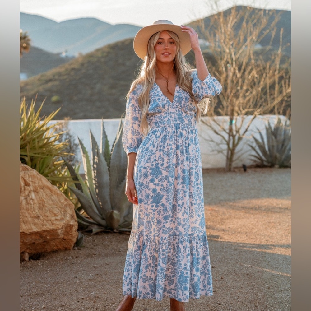 stitchandfeather Mykonos Floral Maxi Dress
